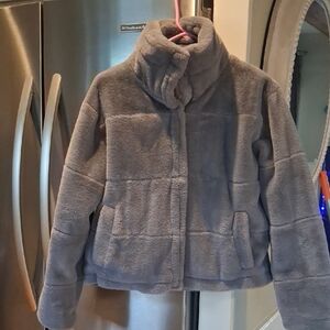 Pink Lily Cozy Gray Puffer Jacket